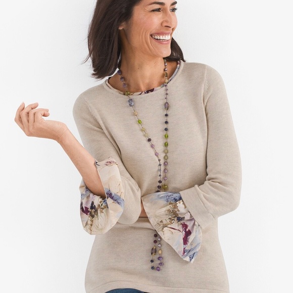 Chico's Sweaters - Chico’s | Pullover Floral-Detail | Size 0 | 4/6